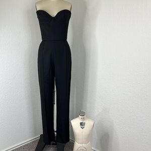 Martin Grant Wool Corset Sweetheart Bust Jumpsuit Strapless Pantsuit